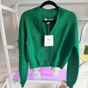 Diane von Furstenberg Madora Cardigan in Gross Green